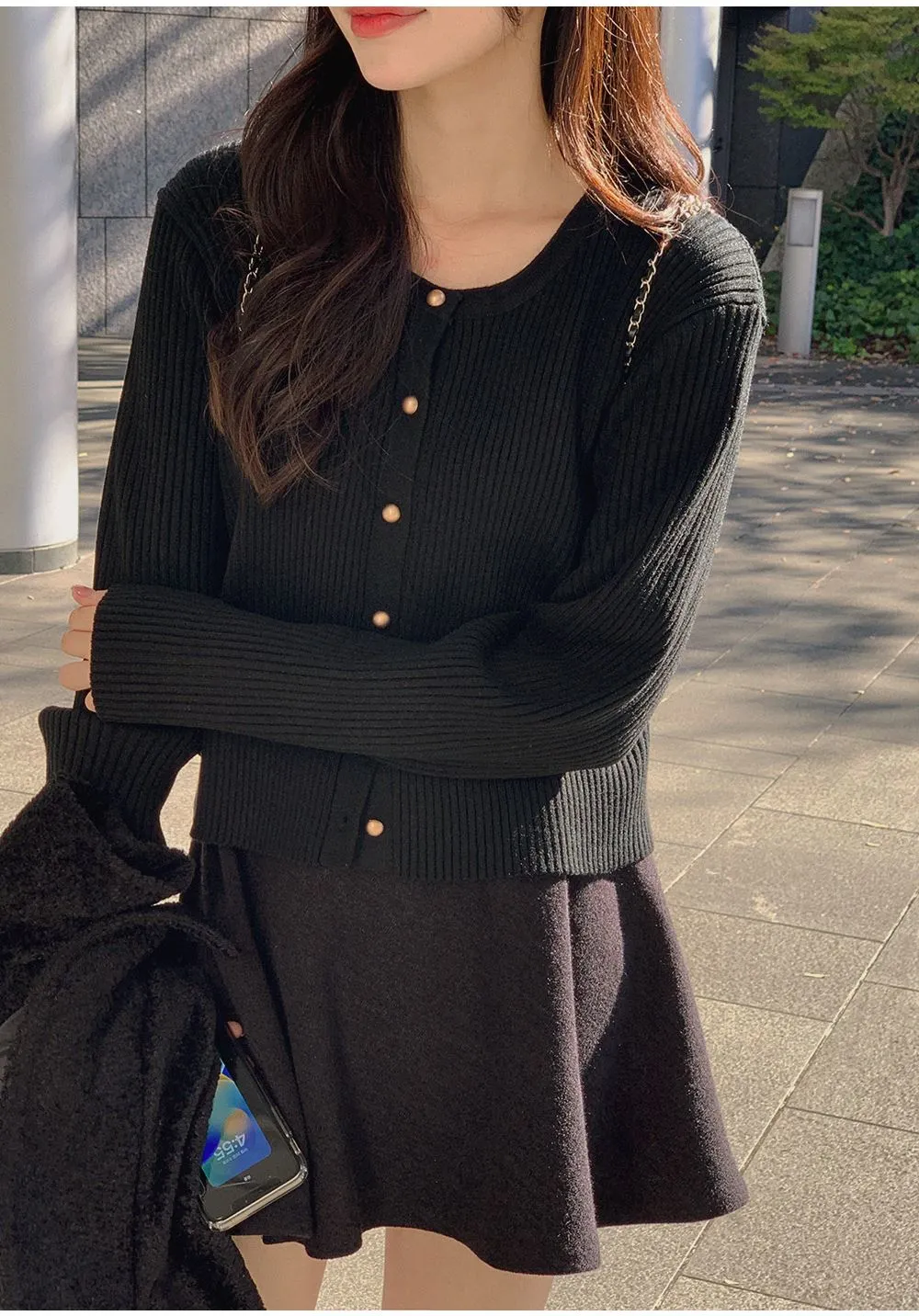 쟈말린 골지 니트가디건