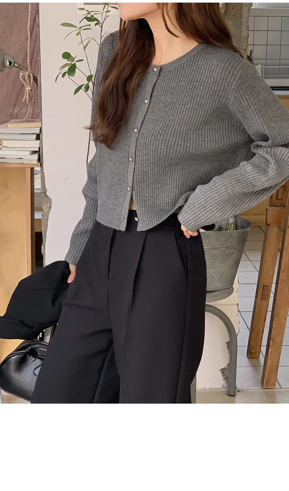 쟈말린 골지 니트가디건