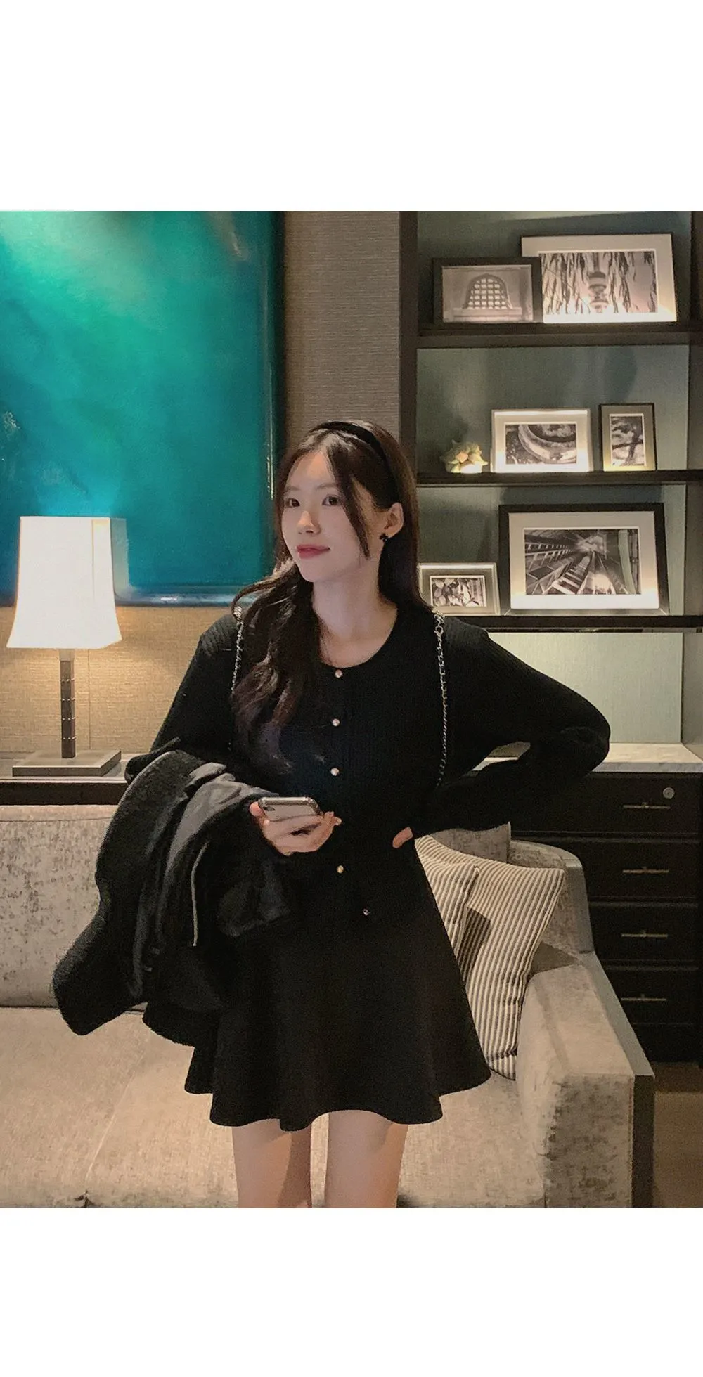 쟈말린 골지 니트가디건