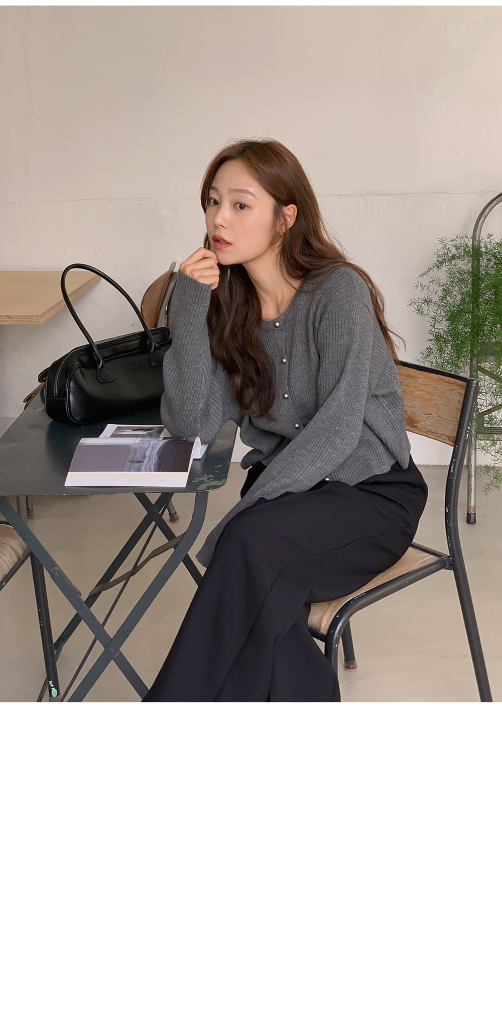 쟈말린 골지 니트가디건