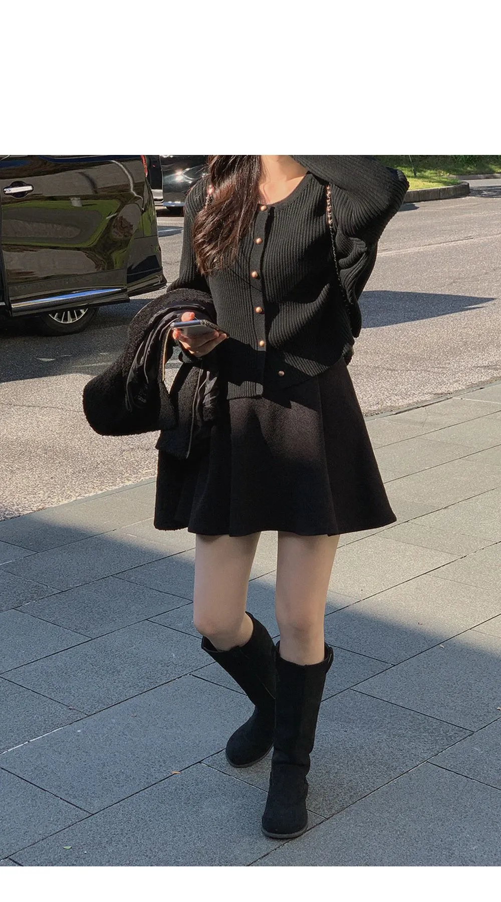 쟈말린 골지 니트가디건