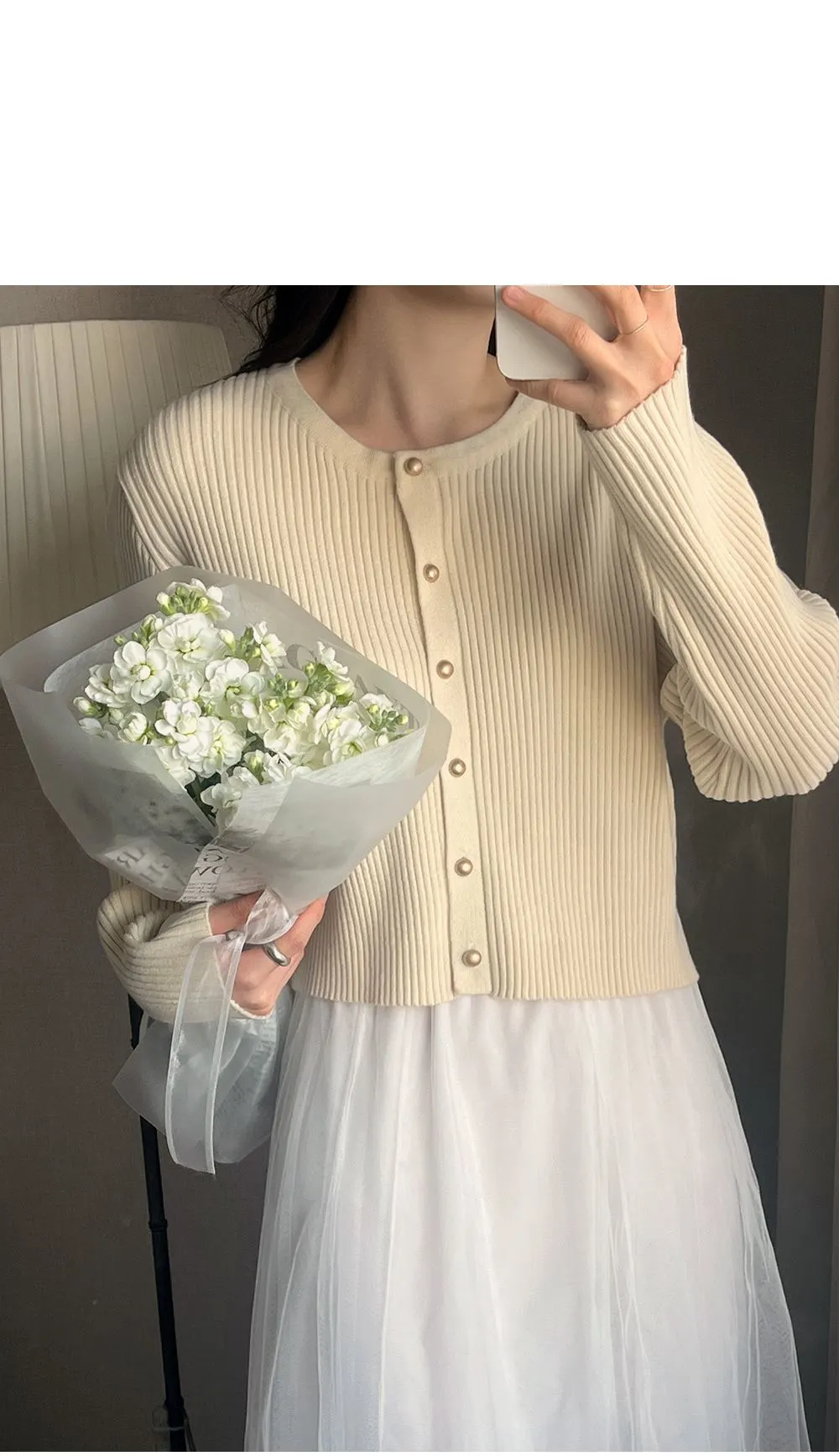 쟈말린 골지 니트가디건