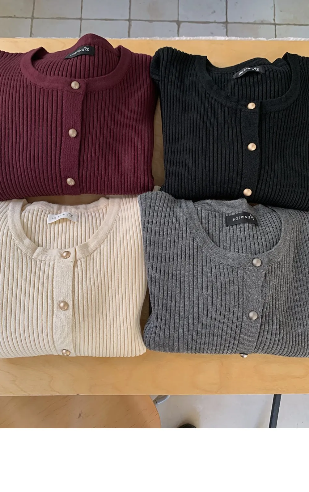 쟈말린 골지 니트가디건