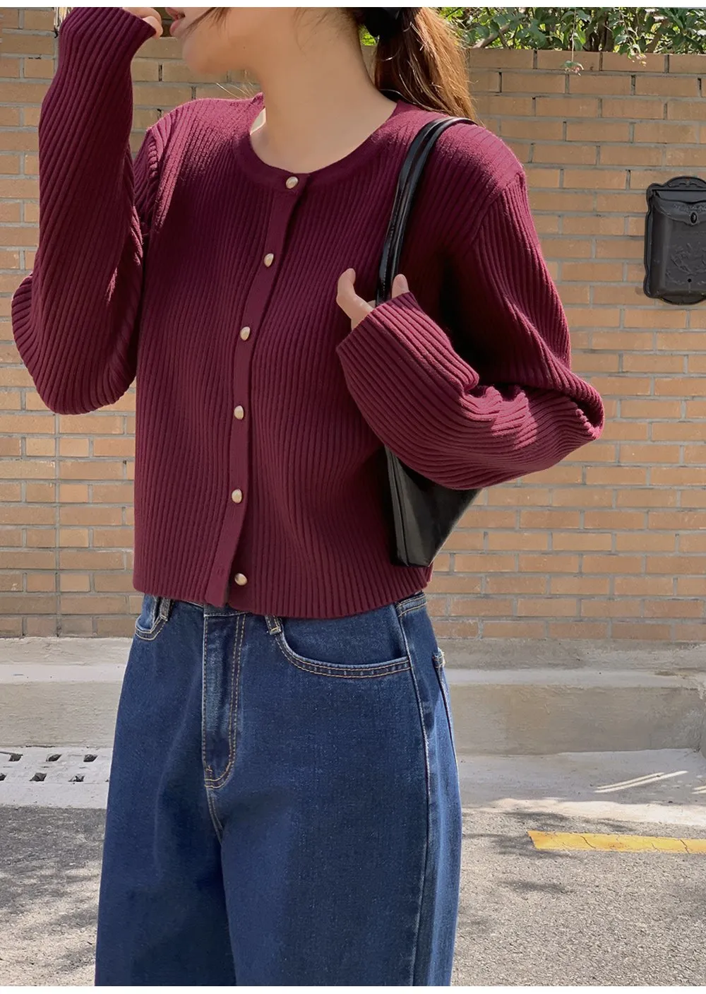 쟈말린 골지 니트가디건