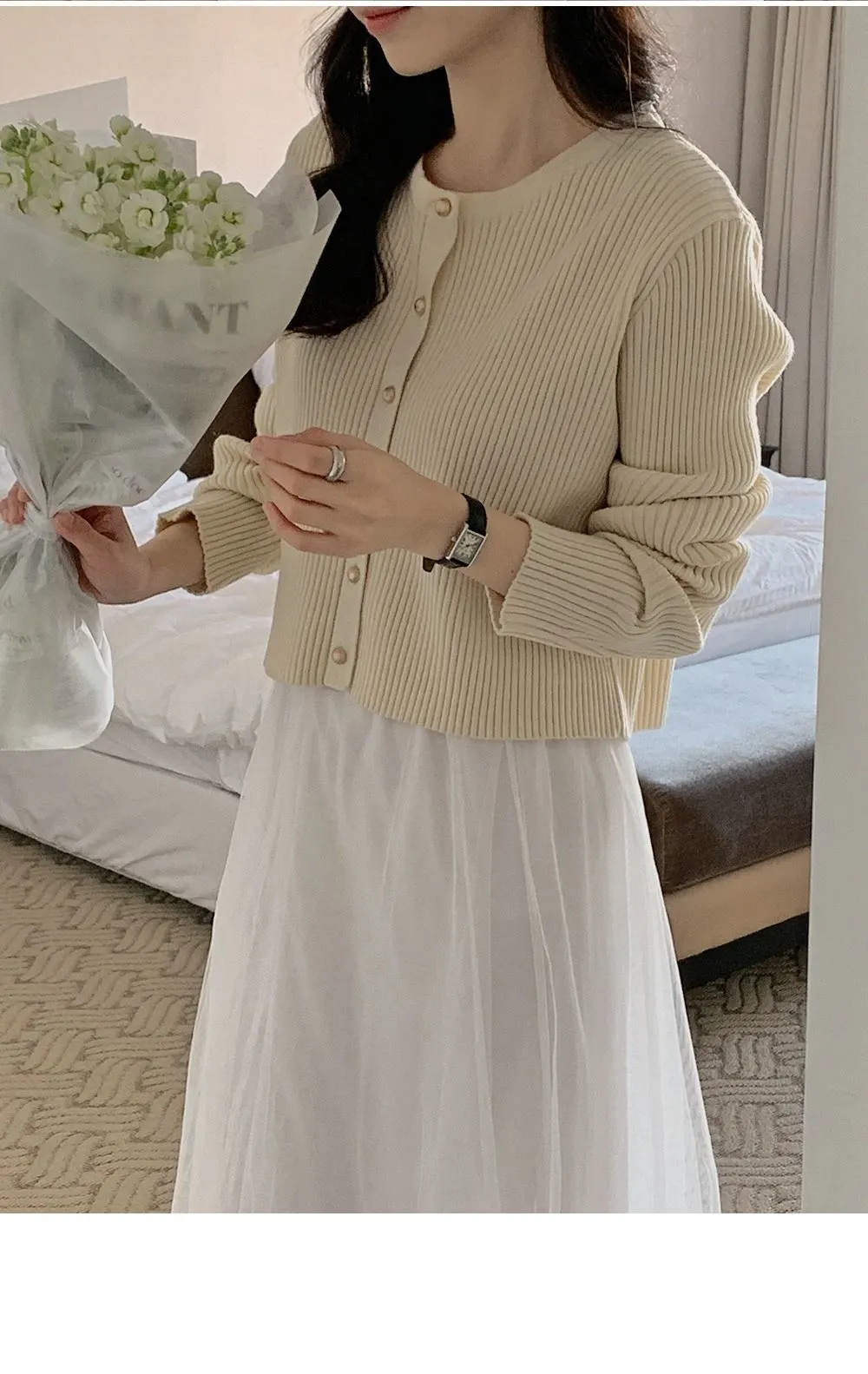 쟈말린 골지 니트가디건