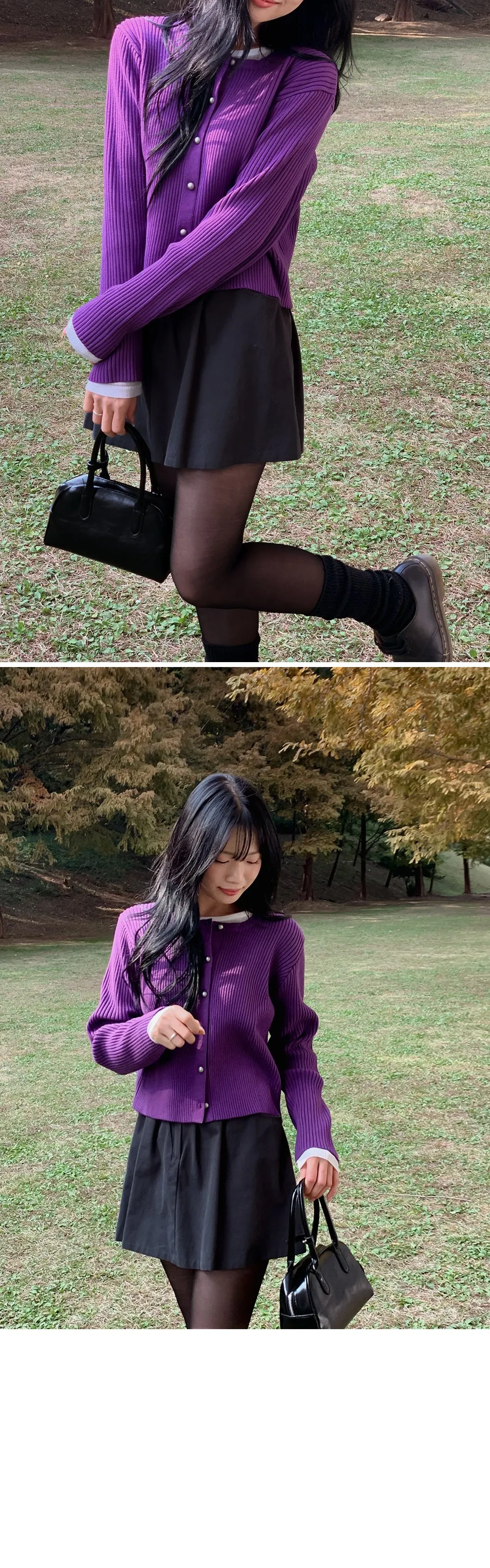 쟈말린 골지 니트가디건