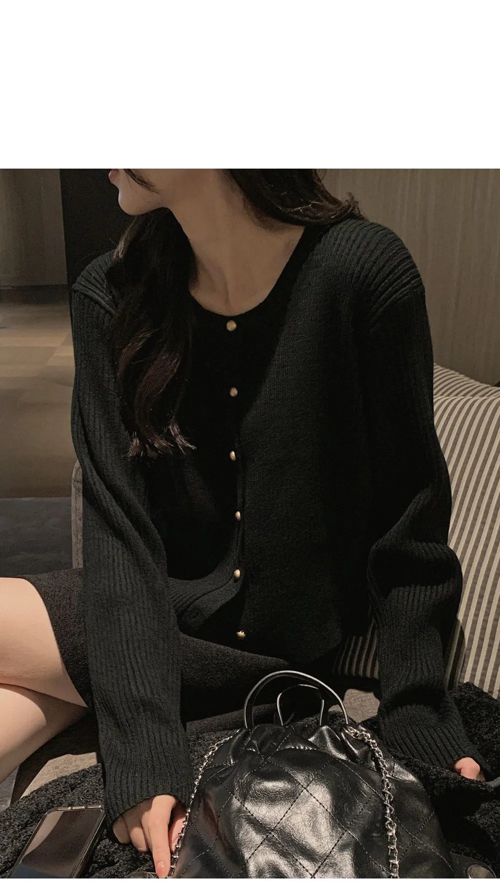 쟈말린 골지 니트가디건