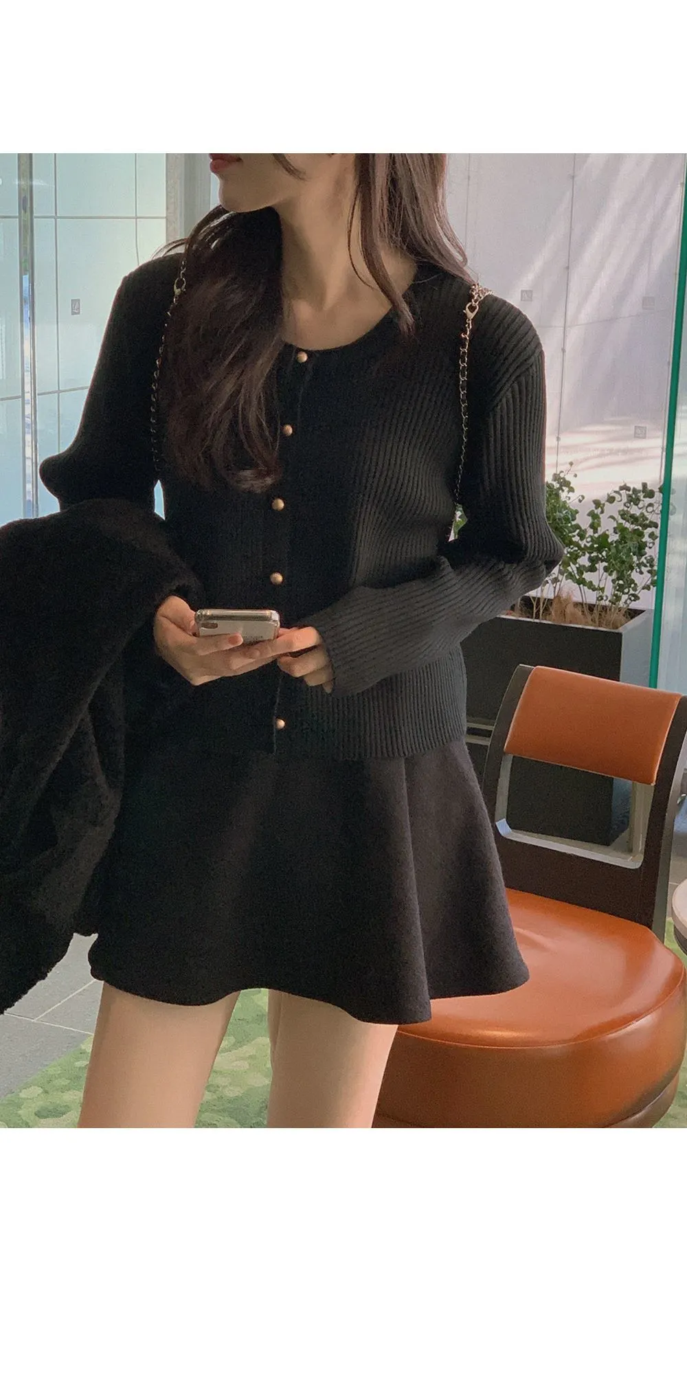 쟈말린 골지 니트가디건