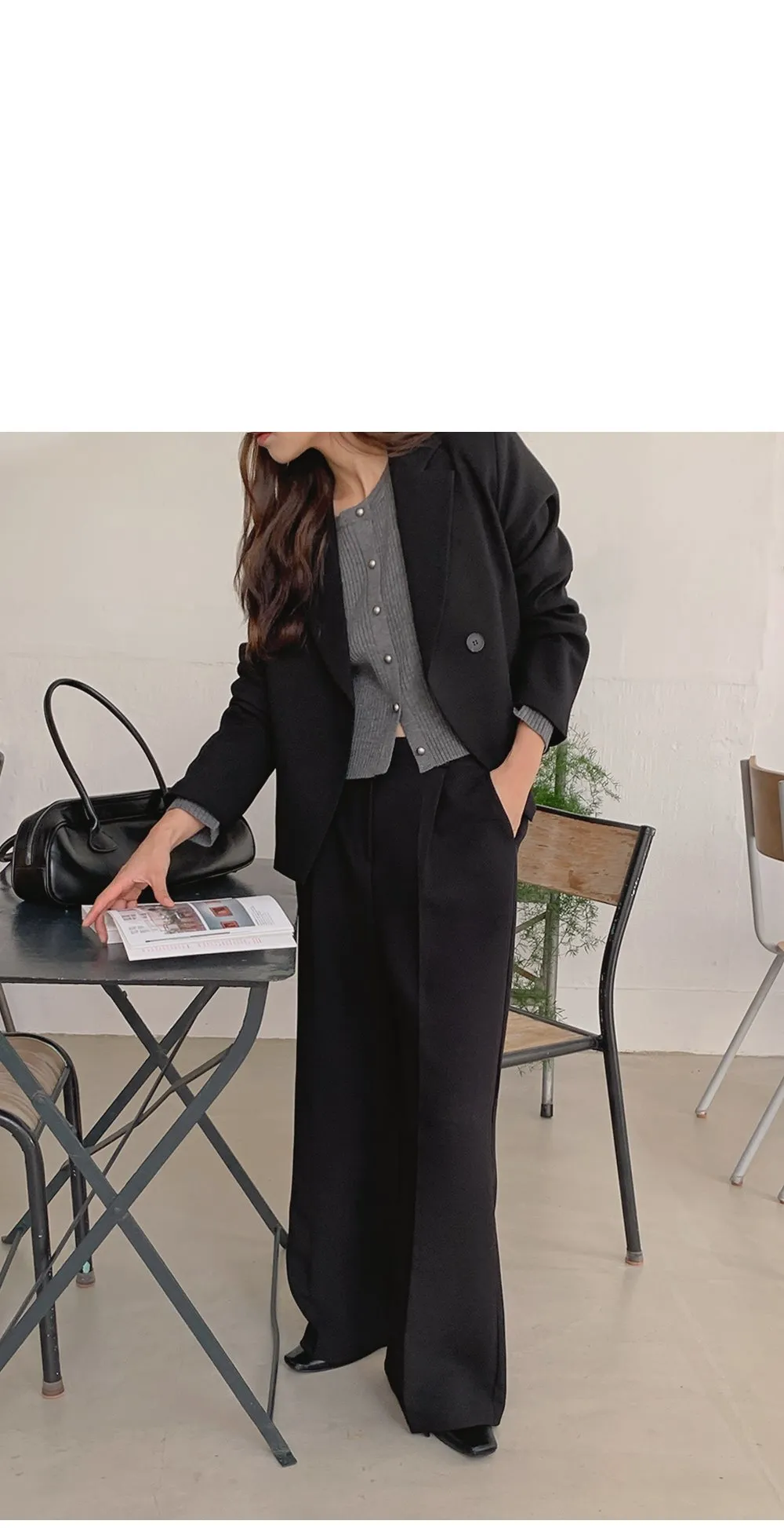 쟈말린 골지 니트가디건