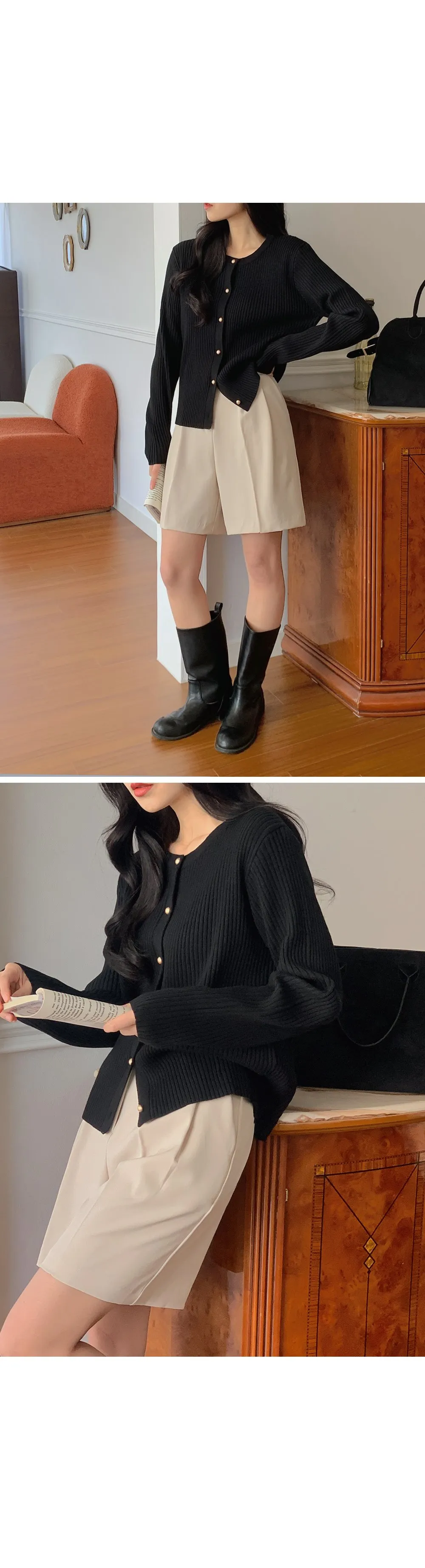 쟈말린 골지 니트가디건