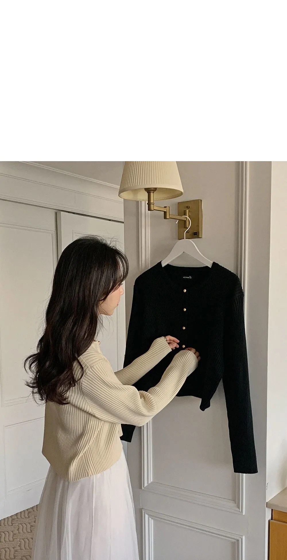 쟈말린 골지 니트가디건