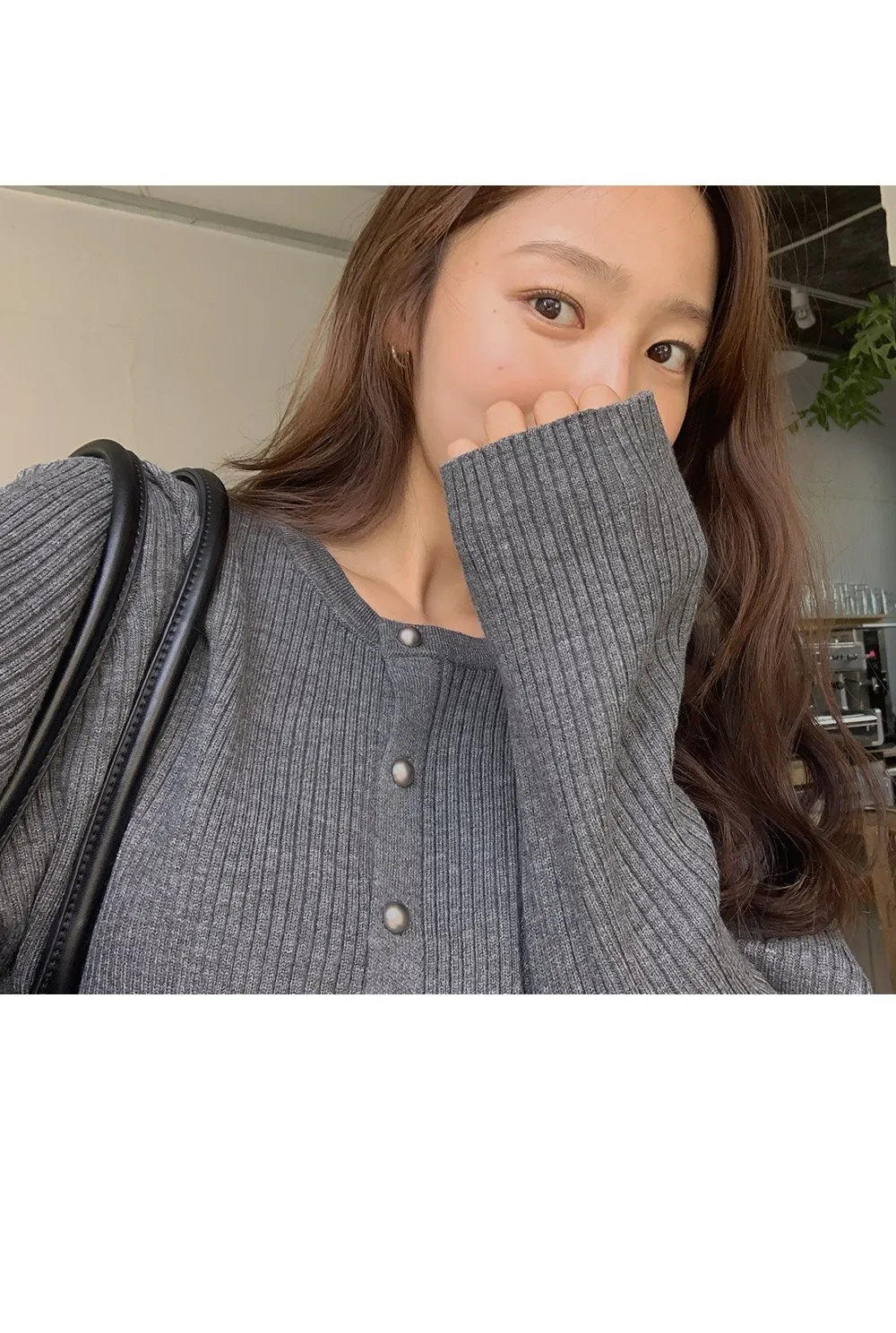 쟈말린 골지 니트가디건