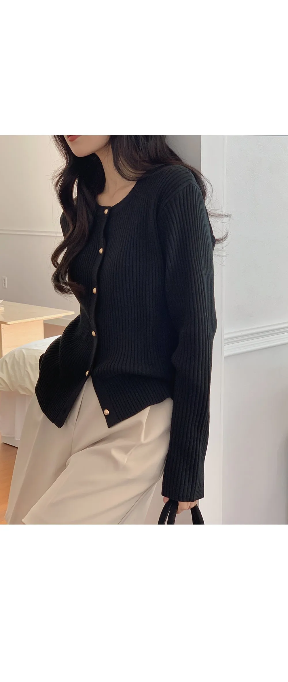 쟈말린 골지 니트가디건