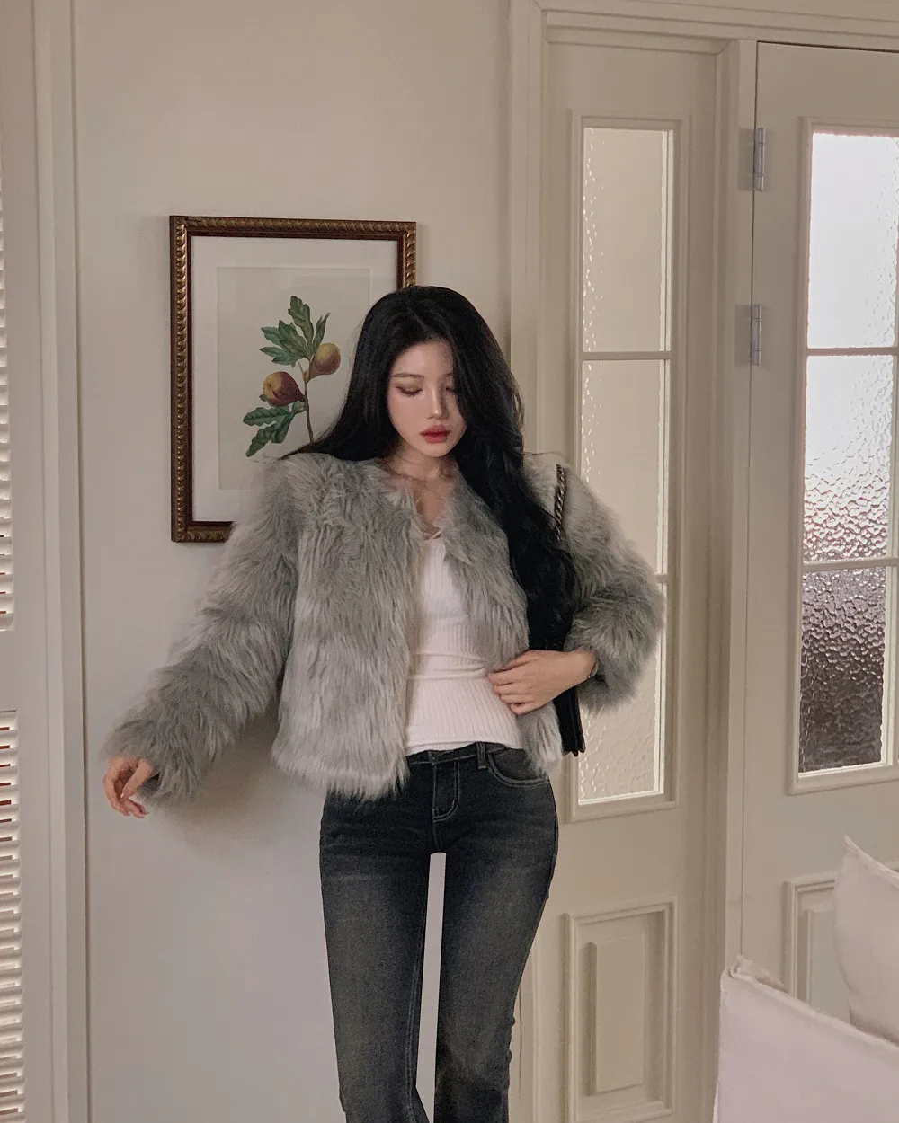 긴팔 티셔츠 모델 착용 이미지-S1L64