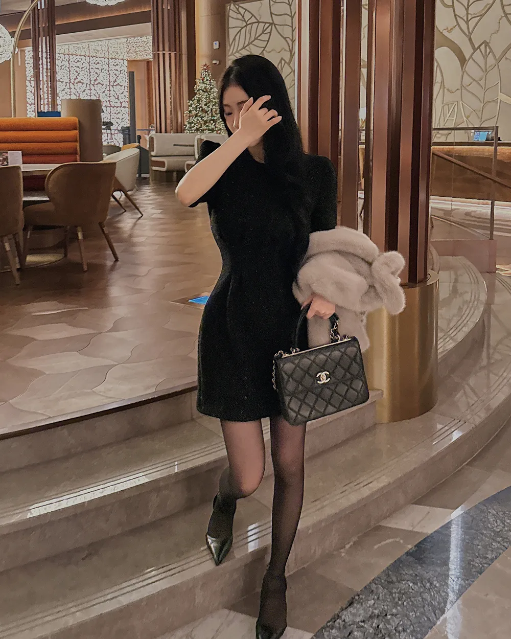 드레스 모델 착용 이미지-S1L43