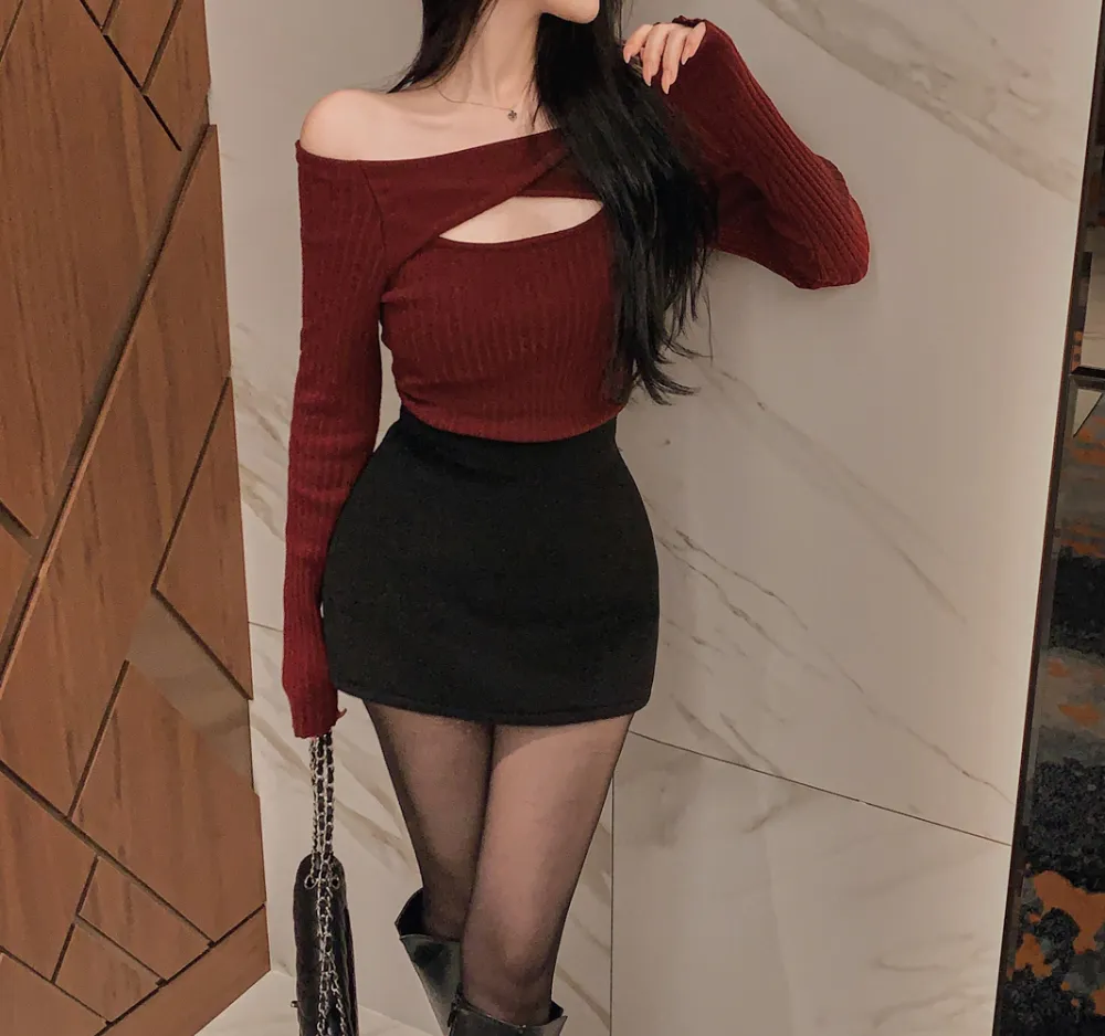 미니 스커트 모델 착용 이미지-S1L94