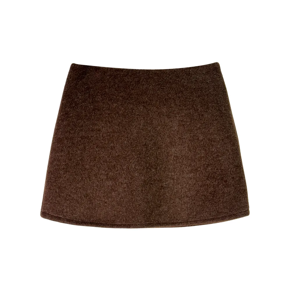 미니 스커트 브라운 색상 이미지-S1L14
