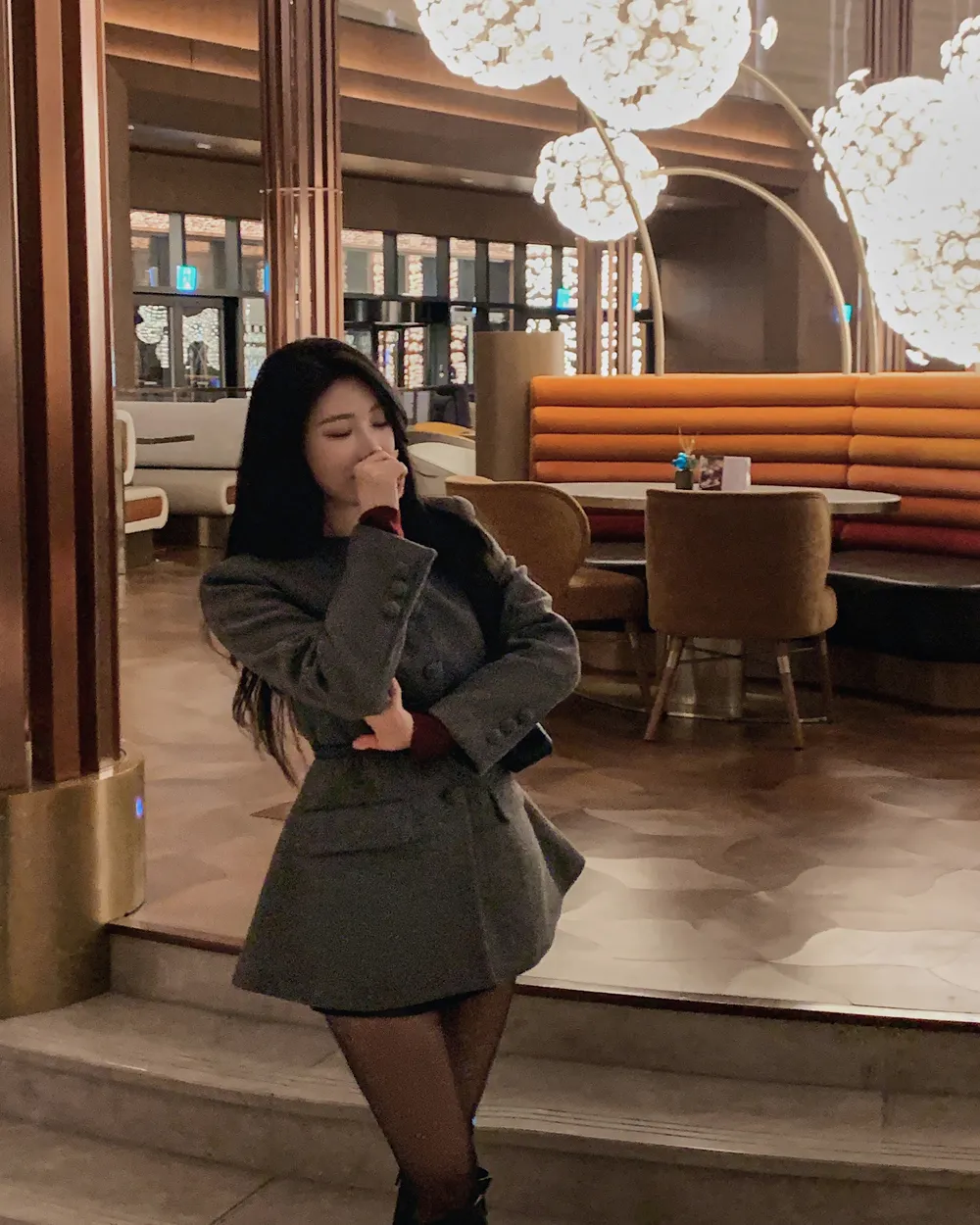 미니 스커트 모델 착용 이미지-S1L103