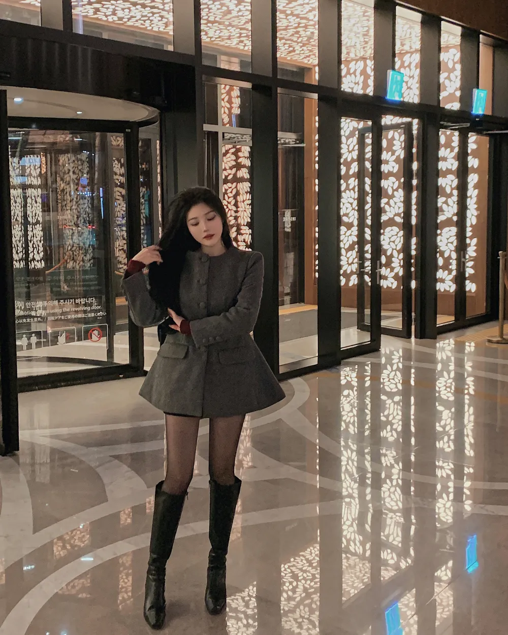 미니 스커트 모델 착용 이미지-S1L108