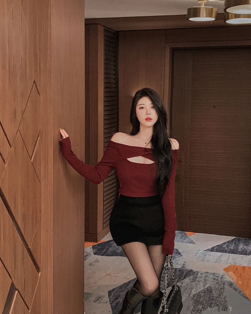 미니 스커트 모델 착용 이미지-S1L91