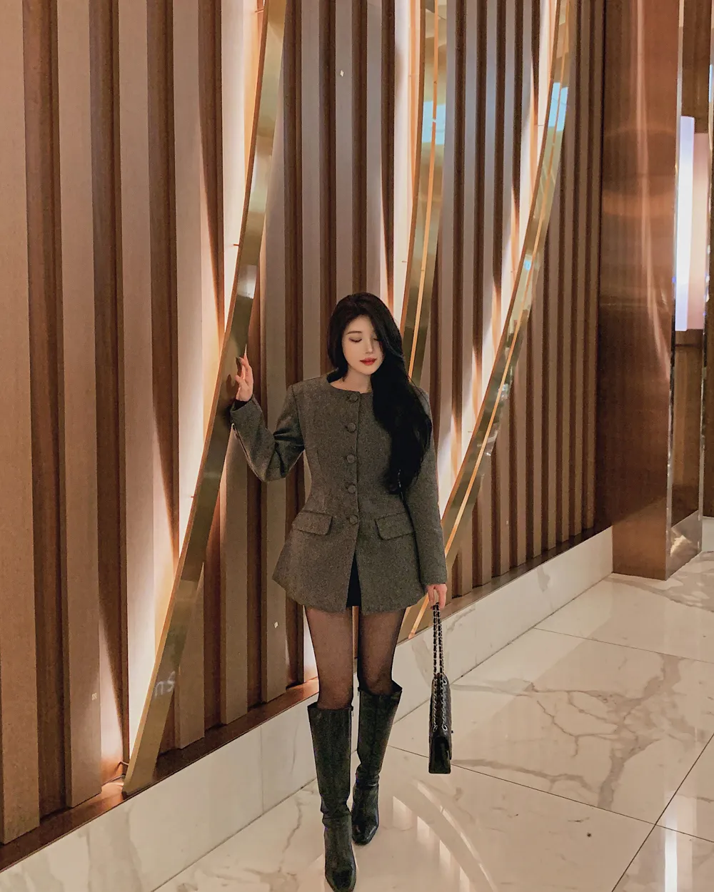 미니 스커트 모델 착용 이미지-S1L113