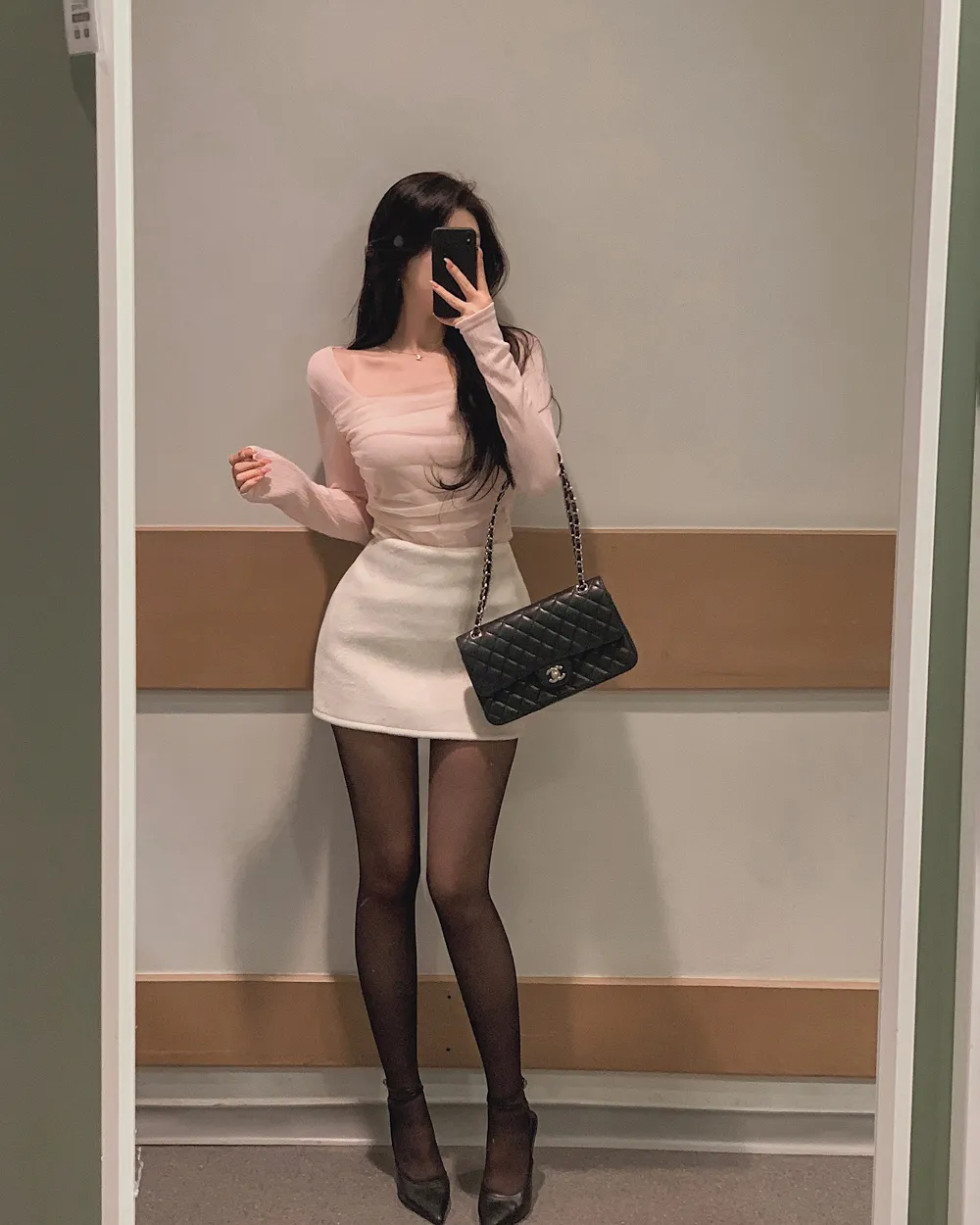 미니 스커트 모델 착용 이미지-S1L41