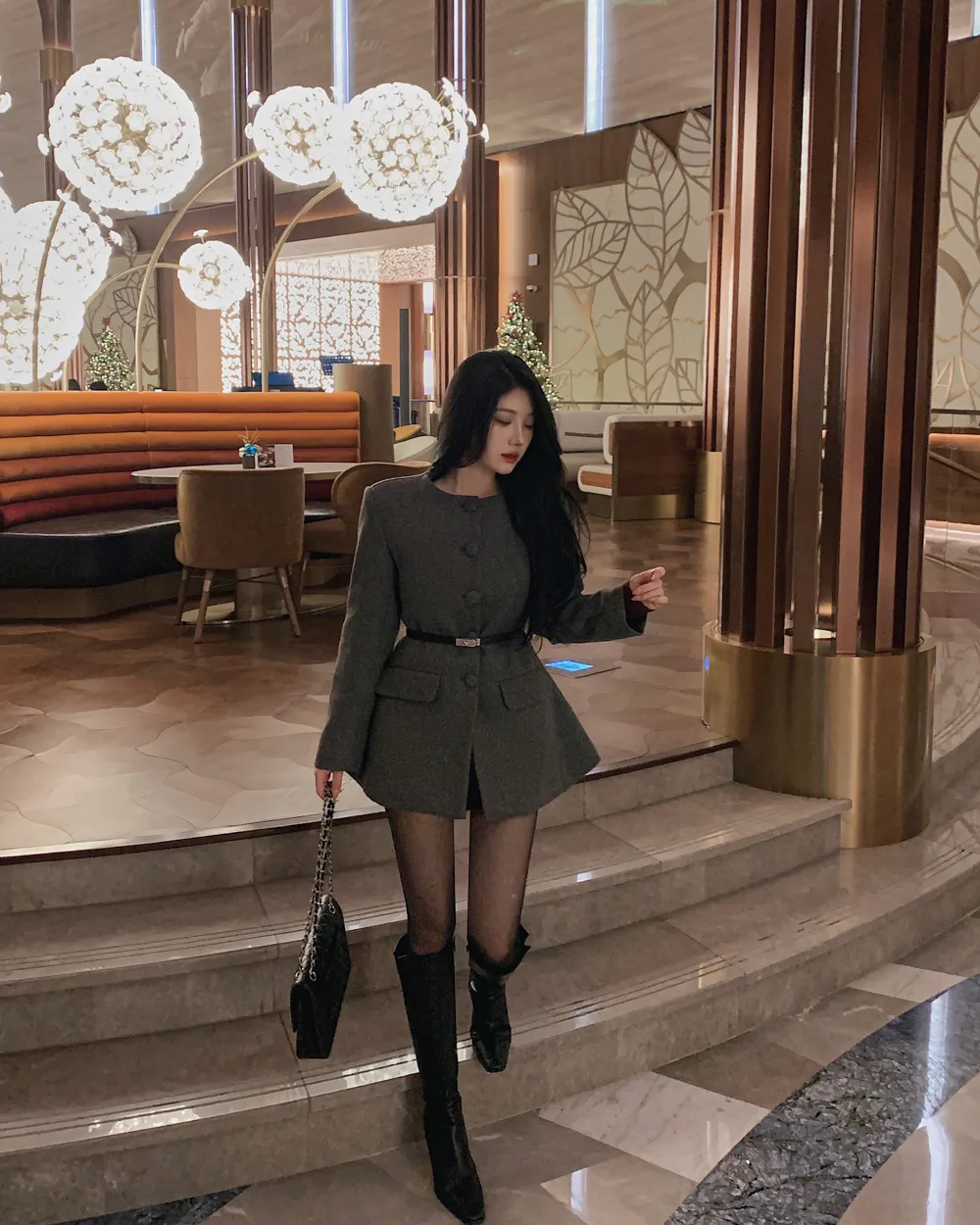 미니 스커트 모델 착용 이미지-S1L123