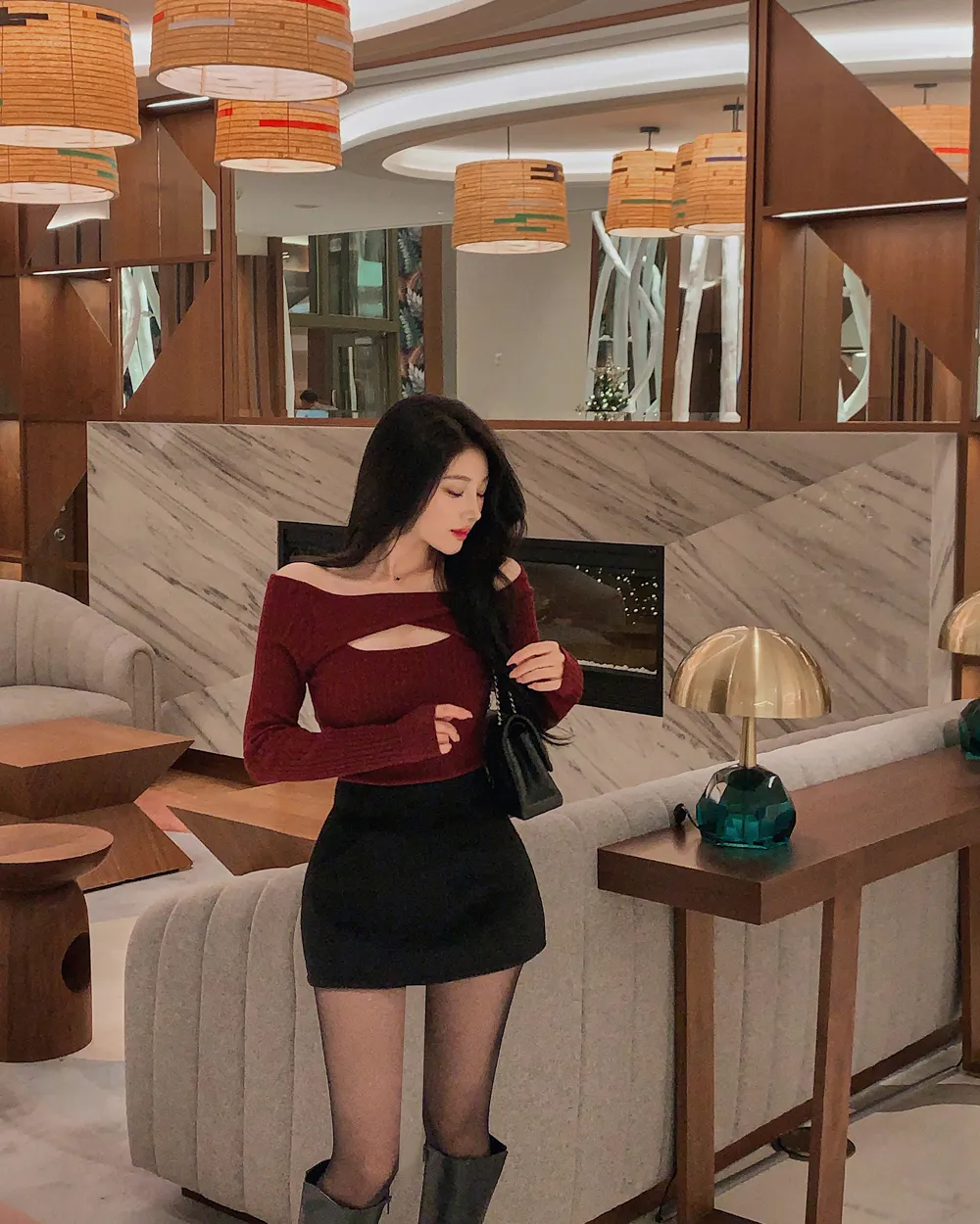 미니 스커트 모델 착용 이미지-S1L86