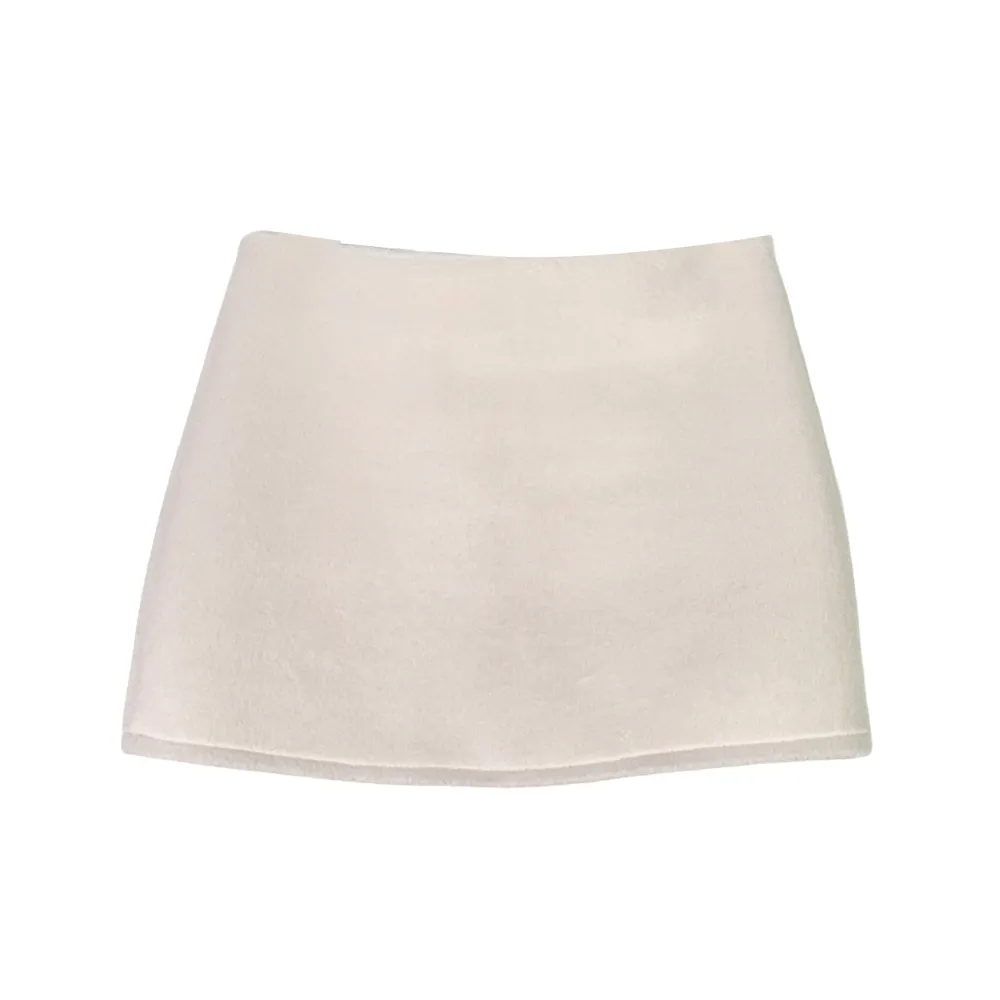 미니 스커트 크림 색상 이미지-S1L18