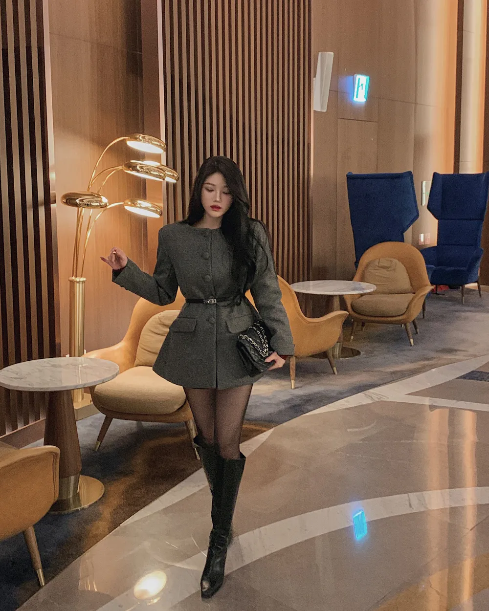 미니 스커트 모델 착용 이미지-S1L105