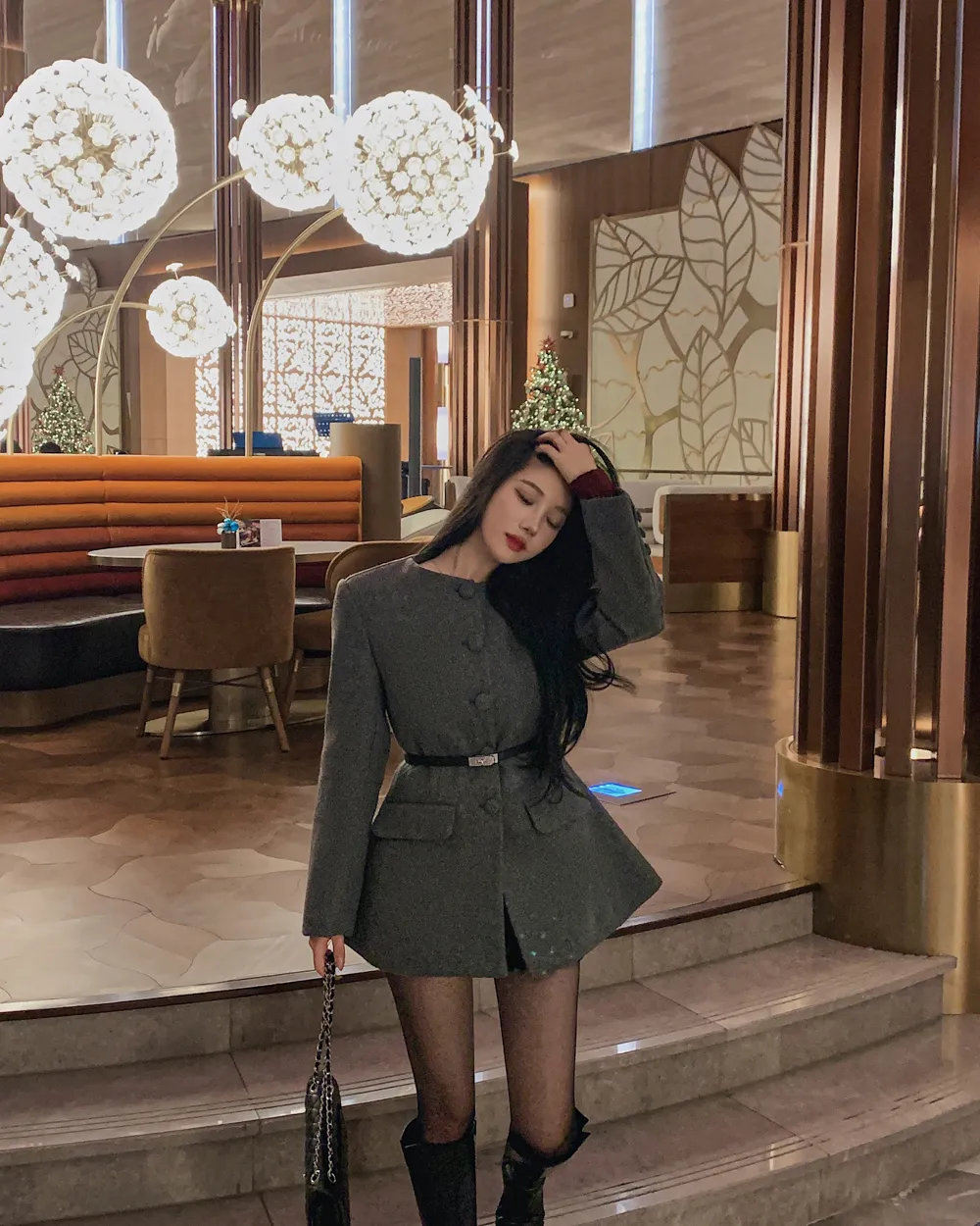 미니 스커트 모델 착용 이미지-S1L122