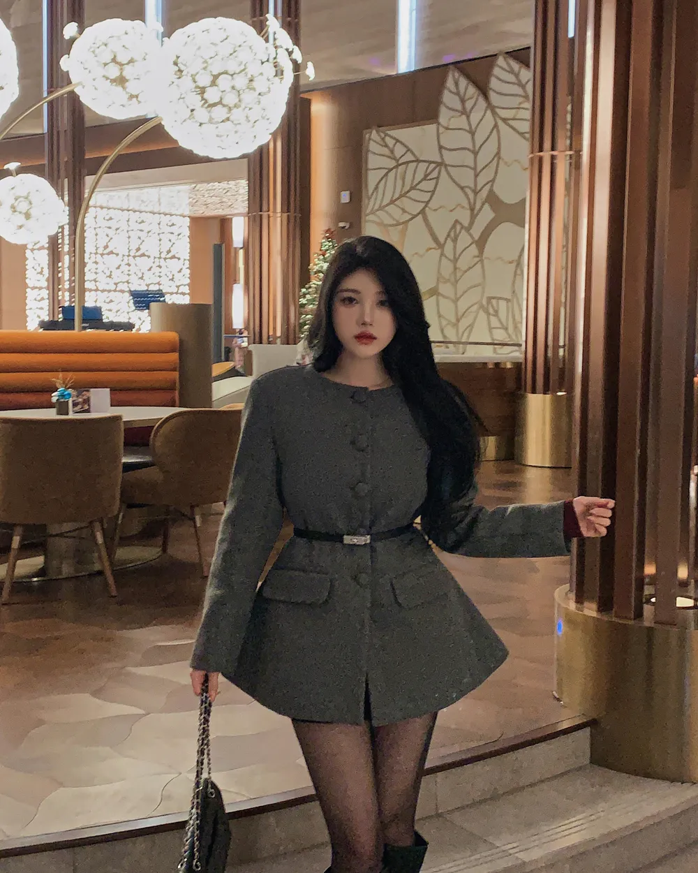 미니 스커트 모델 착용 이미지-S1L100