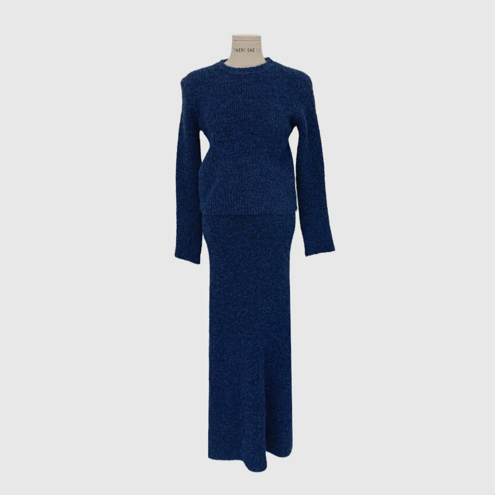 긴 드레스 네이비블루 색상 이미지-S1L59