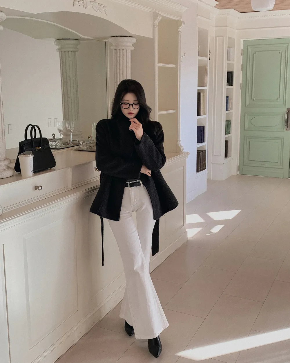 코트 모델 착용 이미지-S3L63