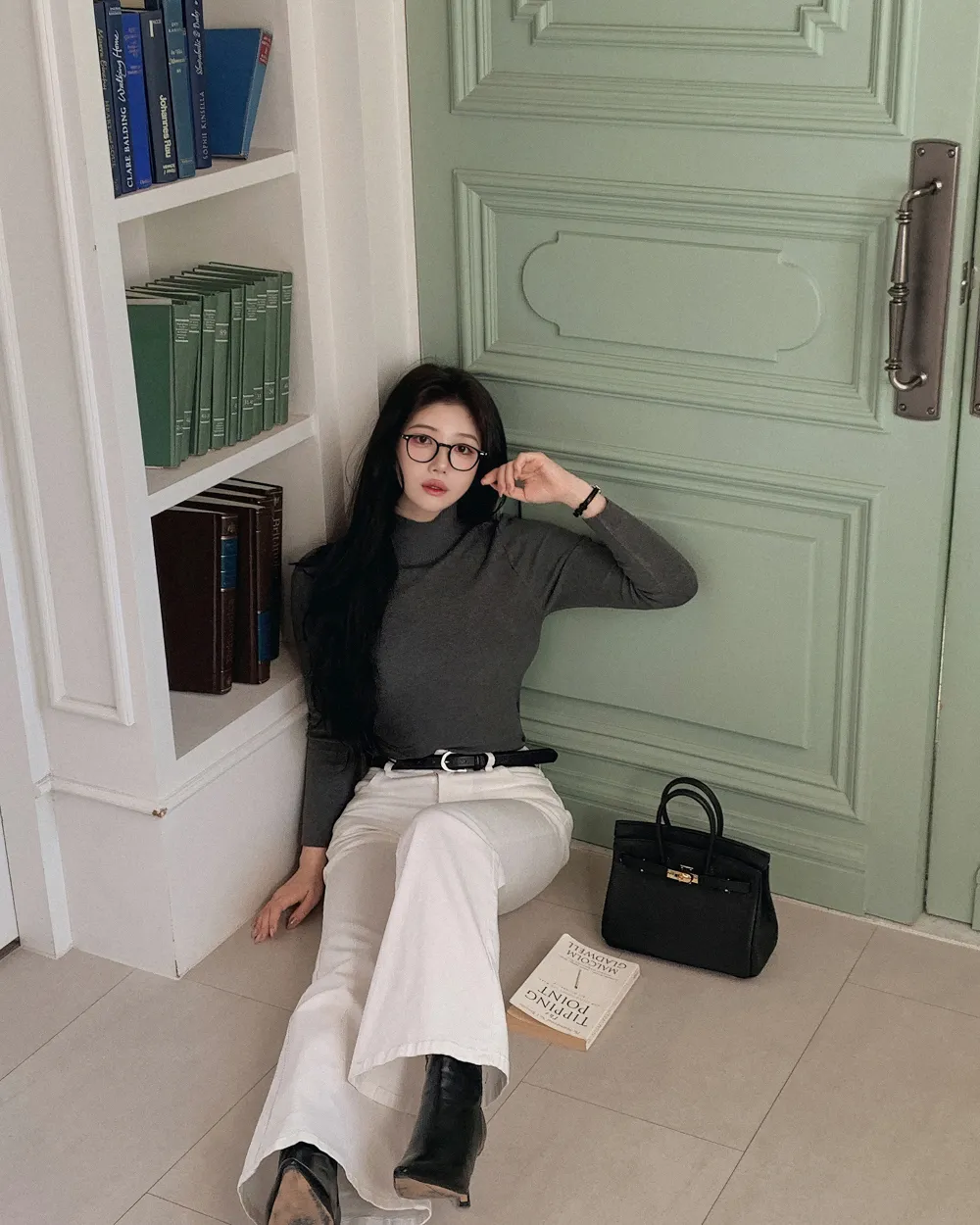 코트 모델 착용 이미지-S3L47