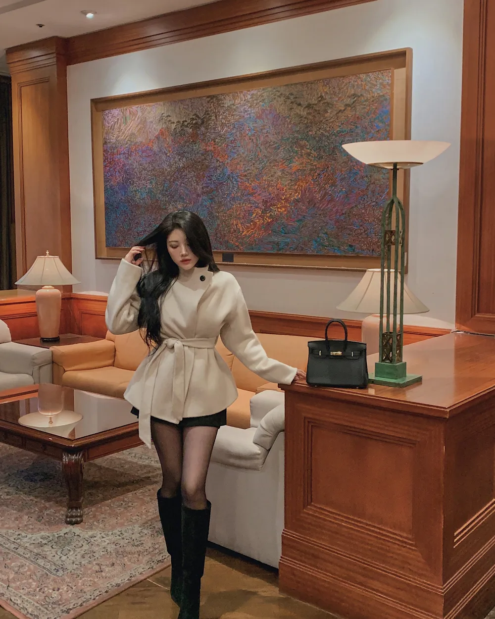 코트 모델 착용 이미지-S1L60