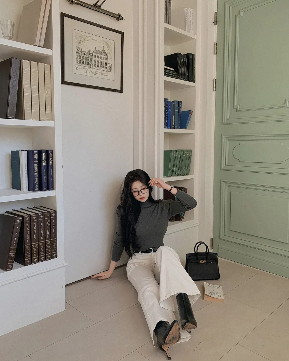 코트 모델 착용 이미지-S3L48