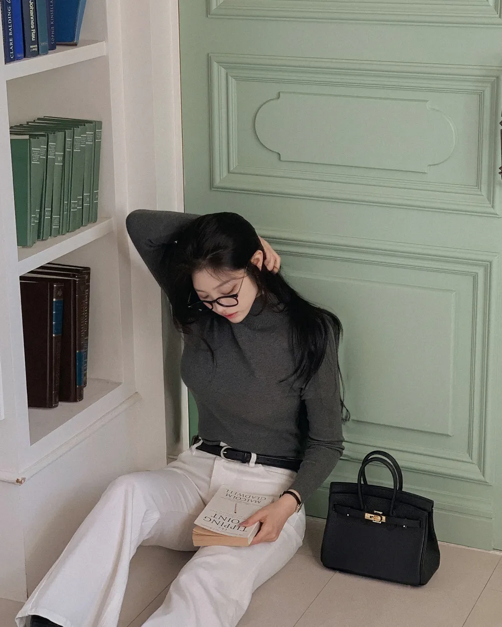 코트 모델 착용 이미지-S3L49