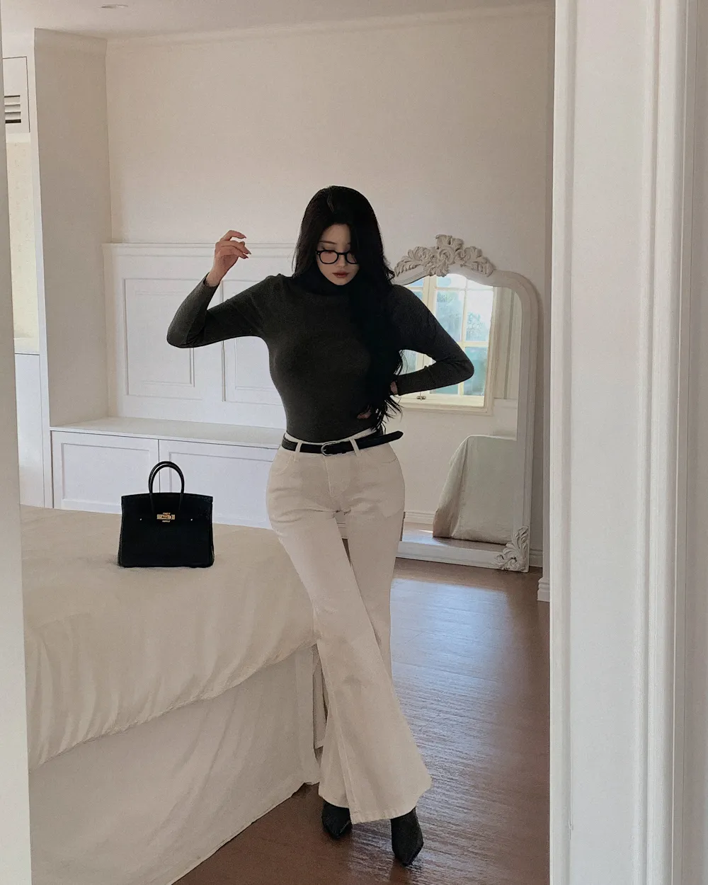 코트 모델 착용 이미지-S3L45