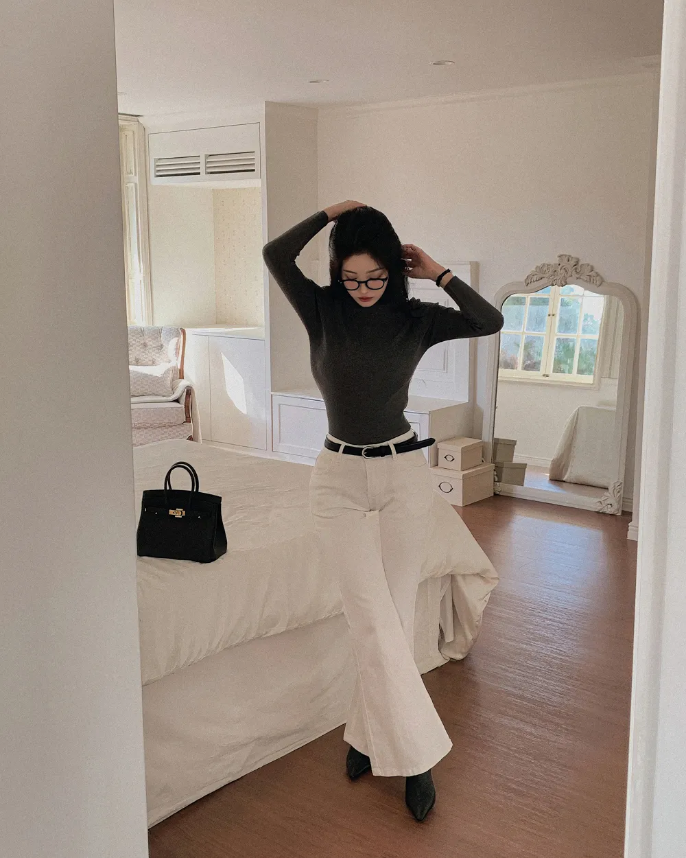 코트 모델 착용 이미지-S3L50