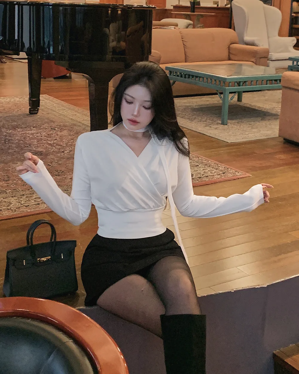 코트 모델 착용 이미지-S1L73