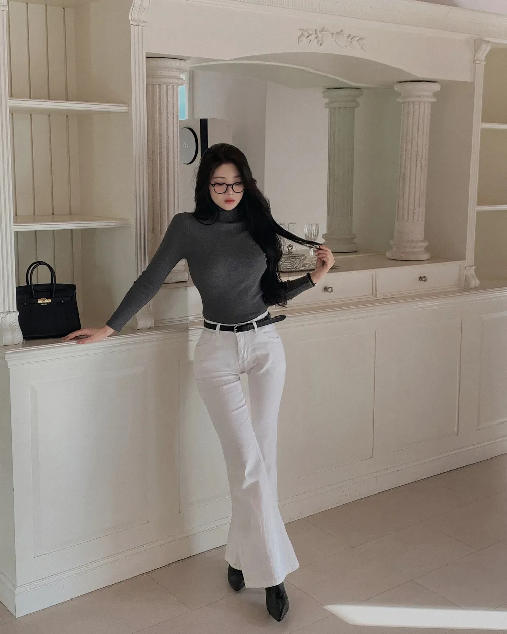 코트 모델 착용 이미지-S3L41