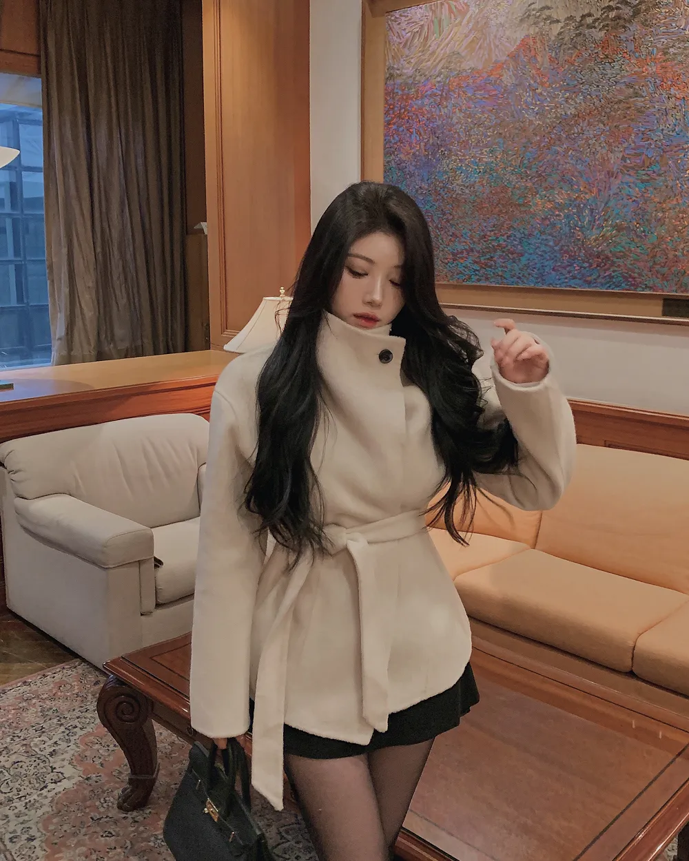 코트 모델 착용 이미지-S1L44