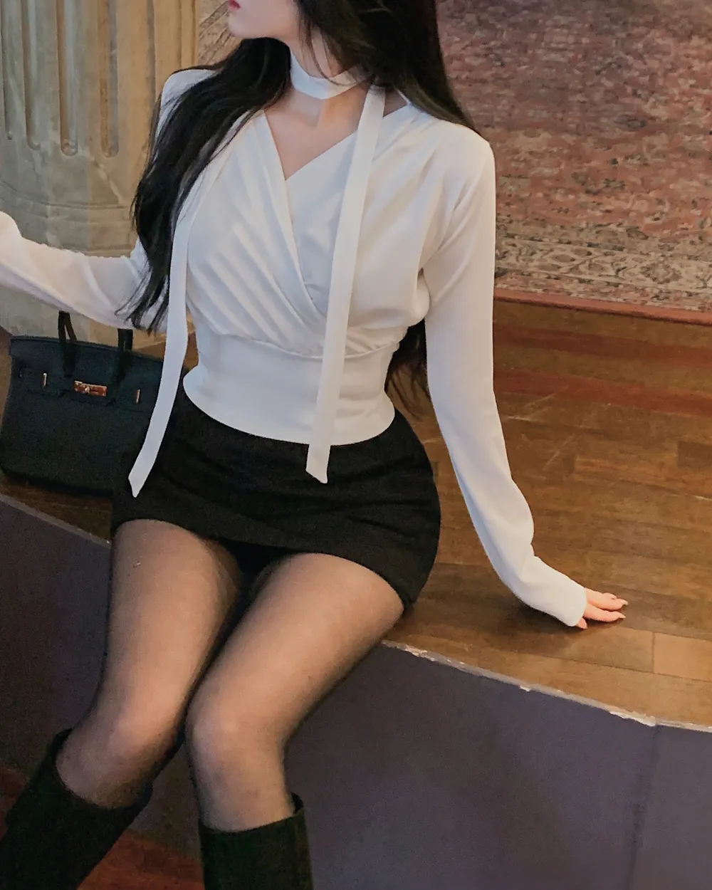 코트 모델 착용 이미지-S1L72