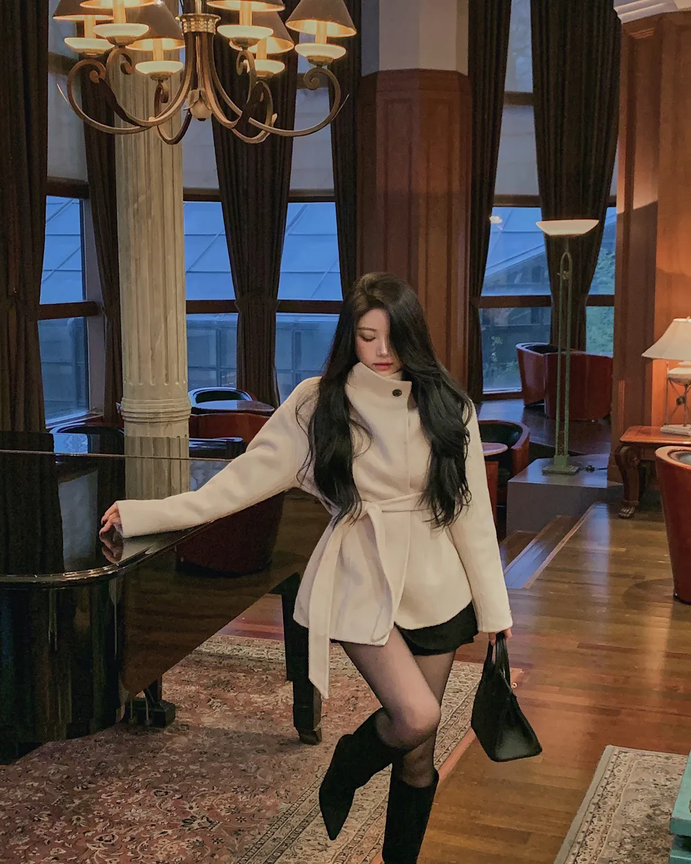 코트 모델 착용 이미지-S1L67