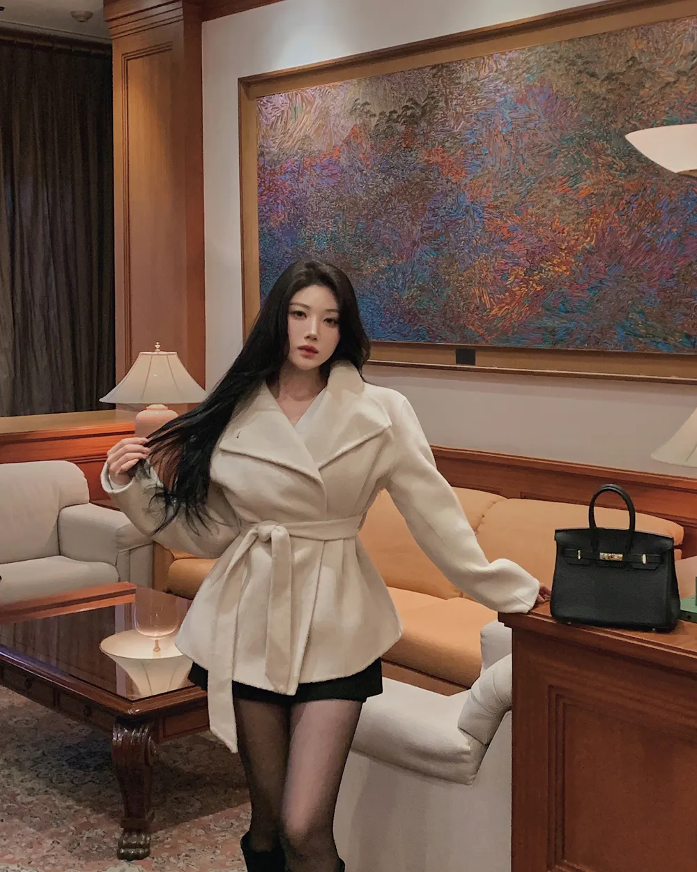 코트 모델 착용 이미지-S1L45