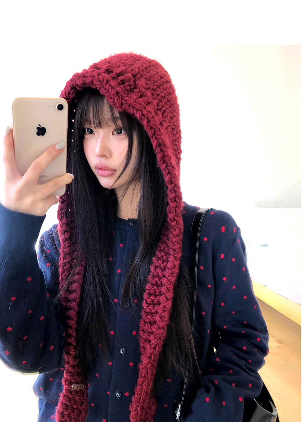fekete リボン バラクラバ FEKETE（フェケテ）の「ribbon balaclava / リボンバラクラバ（ニット