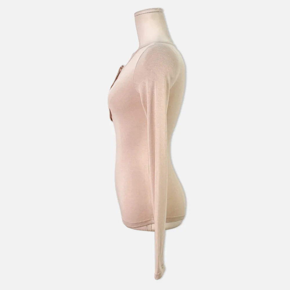 긴팔 티셔츠 크림 색상 이미지-S1L36