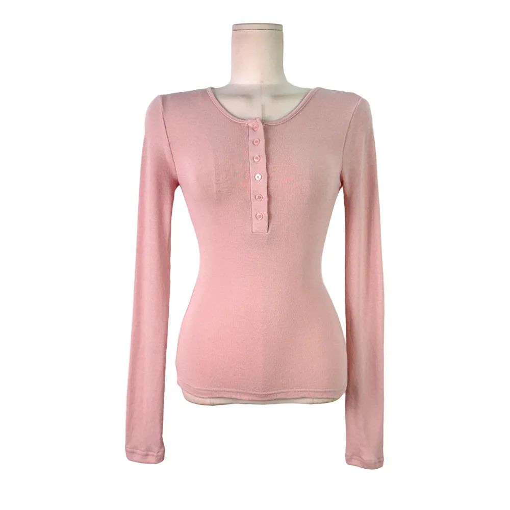 긴팔 티셔츠 베이비핑크 색상 이미지-S1L18