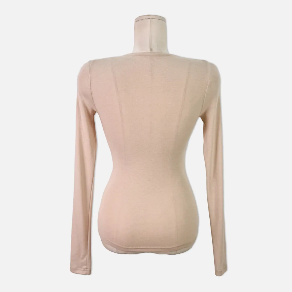 긴팔 티셔츠 크림 색상 이미지-S1L37